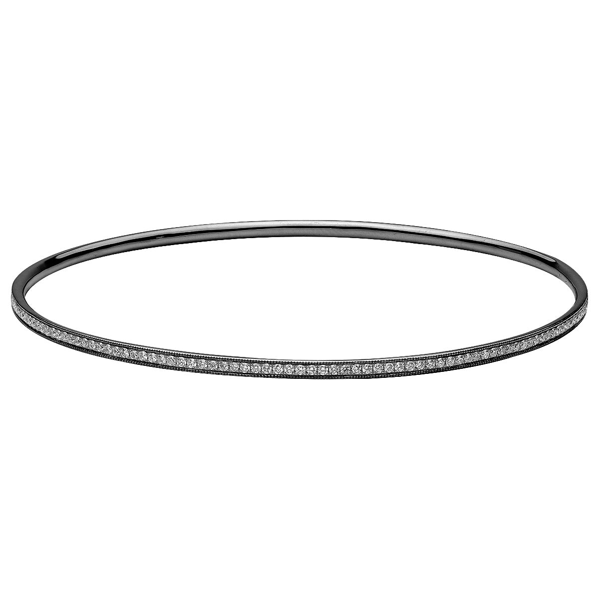 18K Black Gold Diamond Bangle, 0.8ct