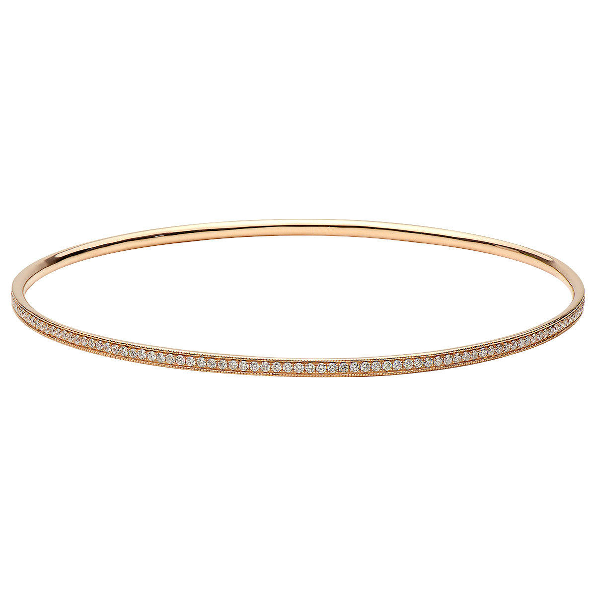 18K Rose Gold Diamond Bangle, 0.9ct