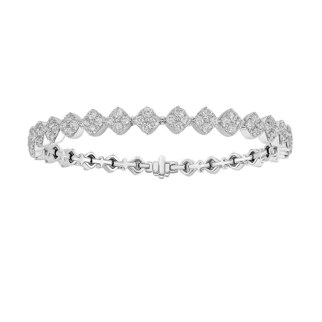 18K White Gold Diamond Bracelet, 2.56ct