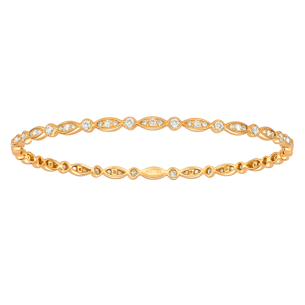 18K Rose Gold Diamond Bangle, 0.79ct