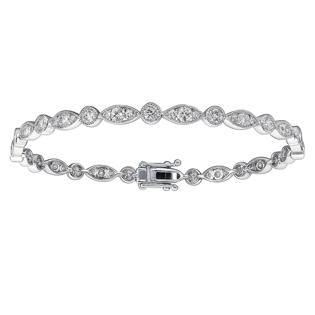 18K White Gold Diamond Bracelet, 3.02ct