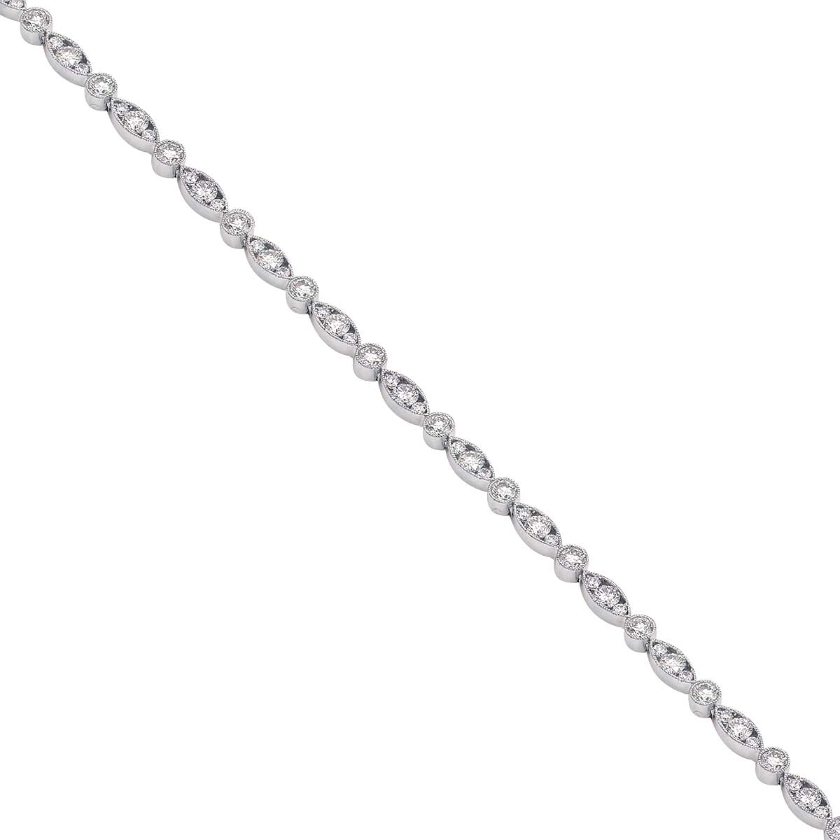18K White Gold Diamond Bracelet, 3.02ct