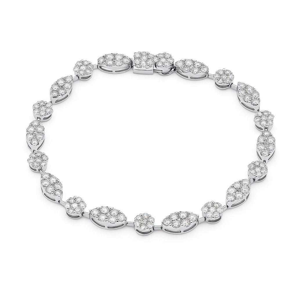 18K White Gold Diamond Bracelet, 3.88ct