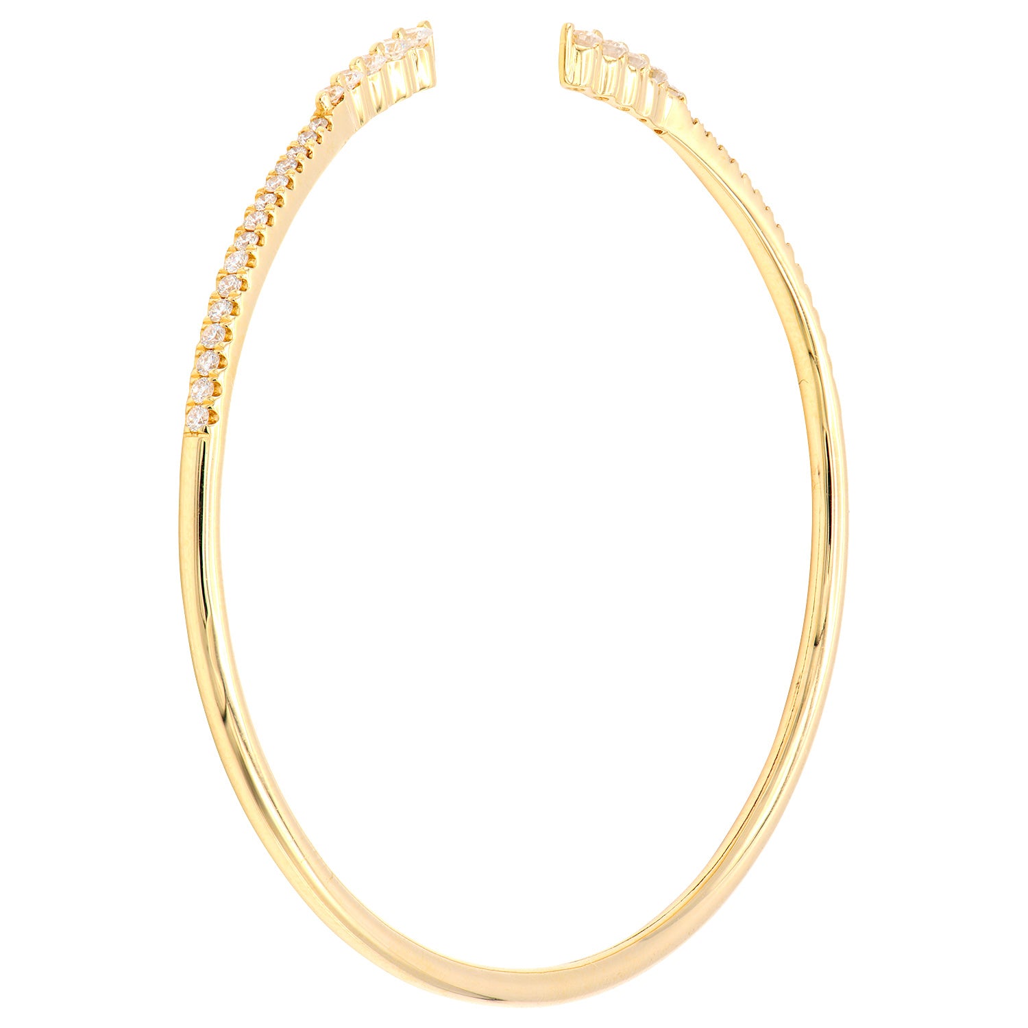 14K Yellow Gold Diamond Claw Bangle, 0.54ct