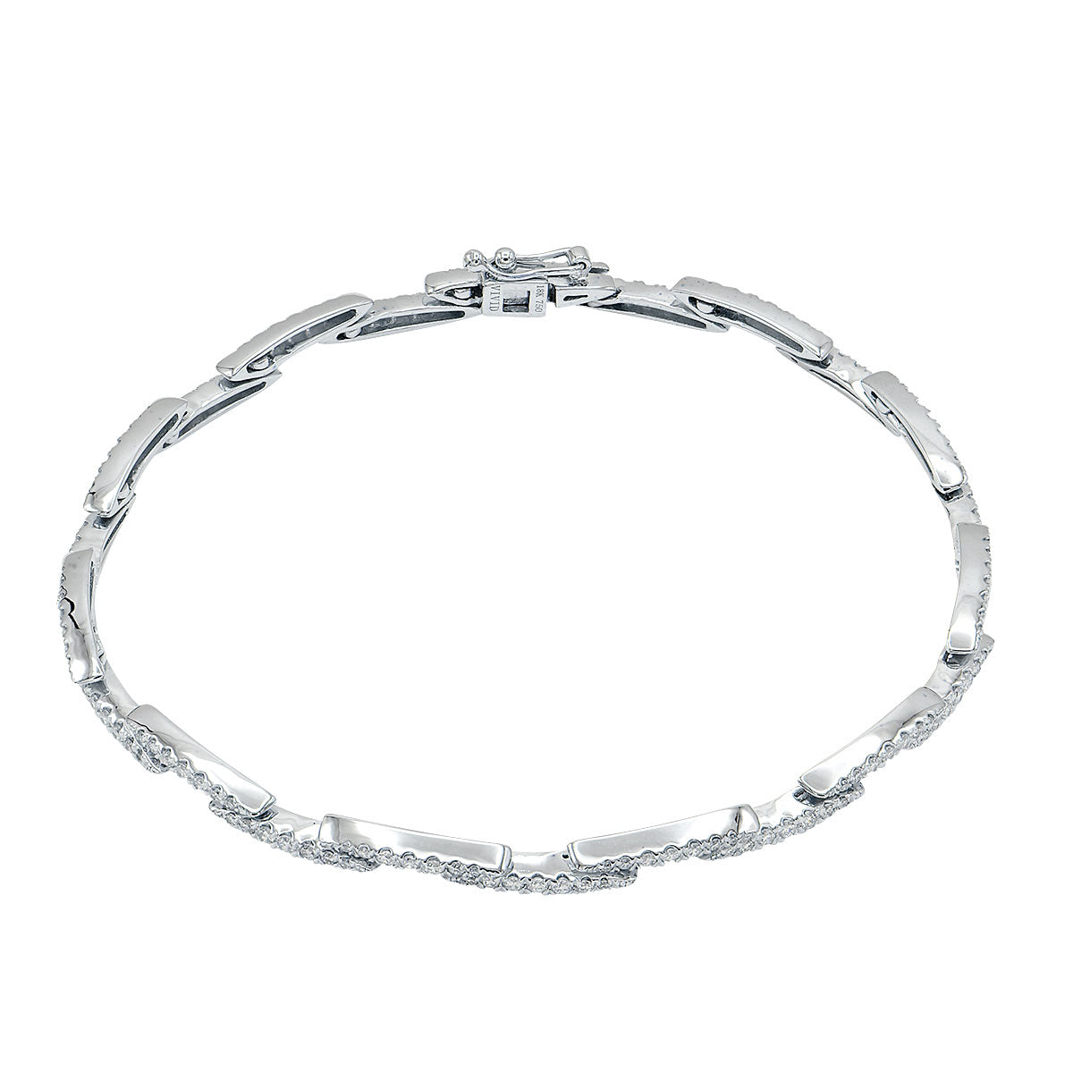 18K White Gold Diamond Bracelet, 1ct