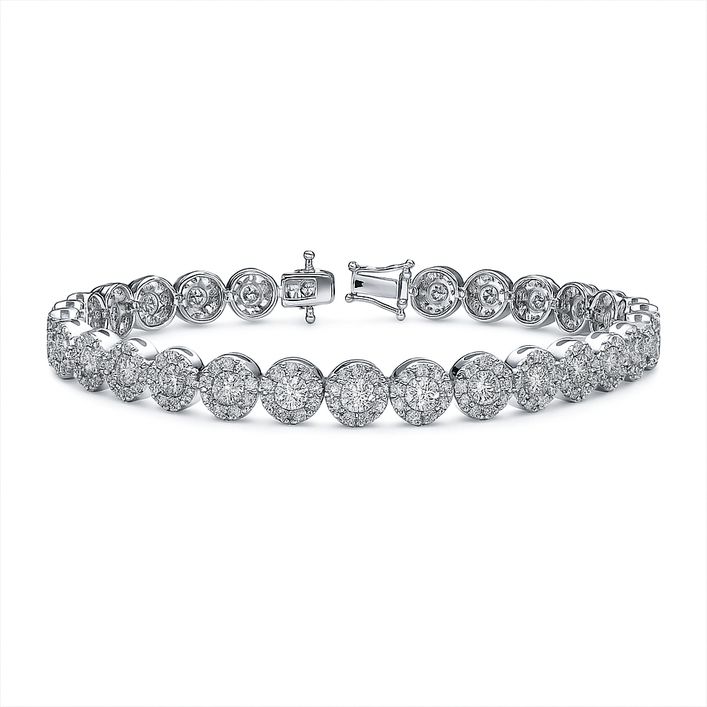 18K White Gold Diamond Bracelet, 5.64ct