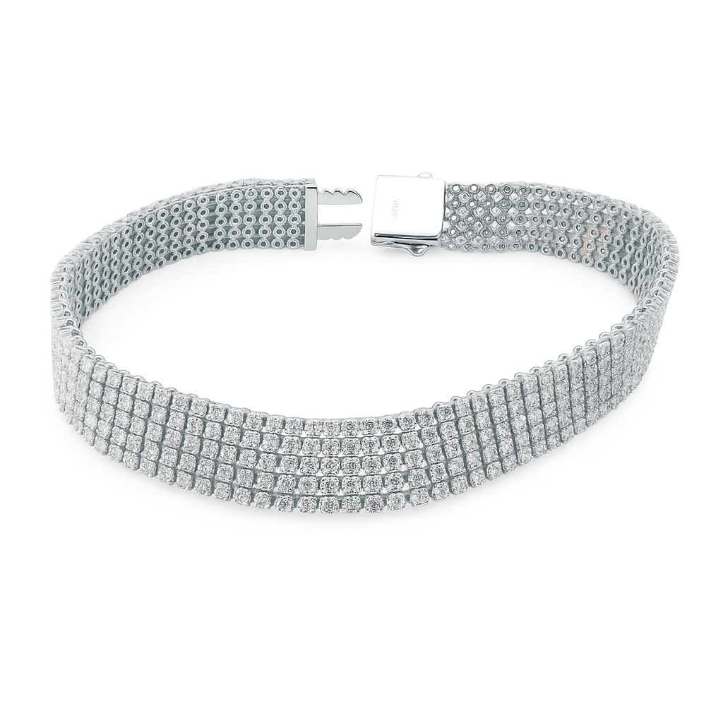 18K White Gold Diamond Bracelet, 6.3ct