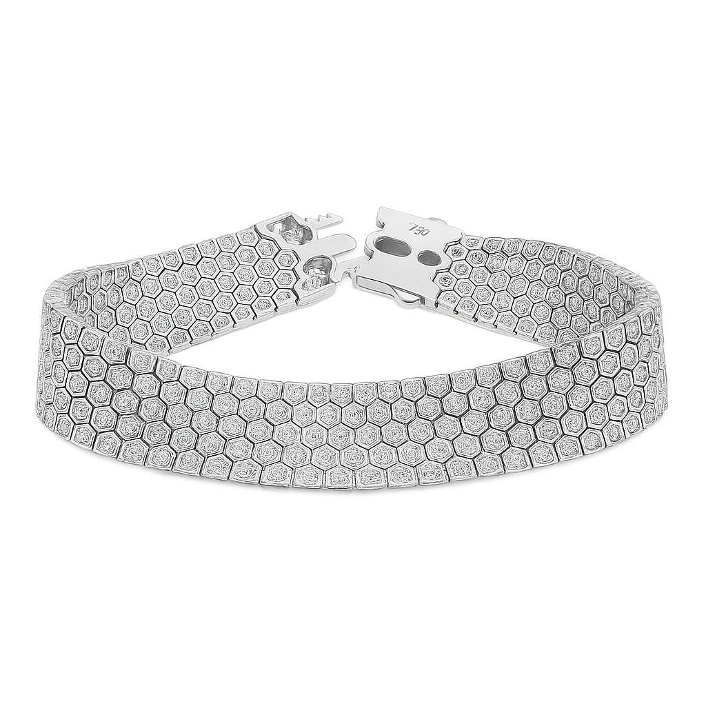 18K White Gold Diamond Bracelet, 4.97ct