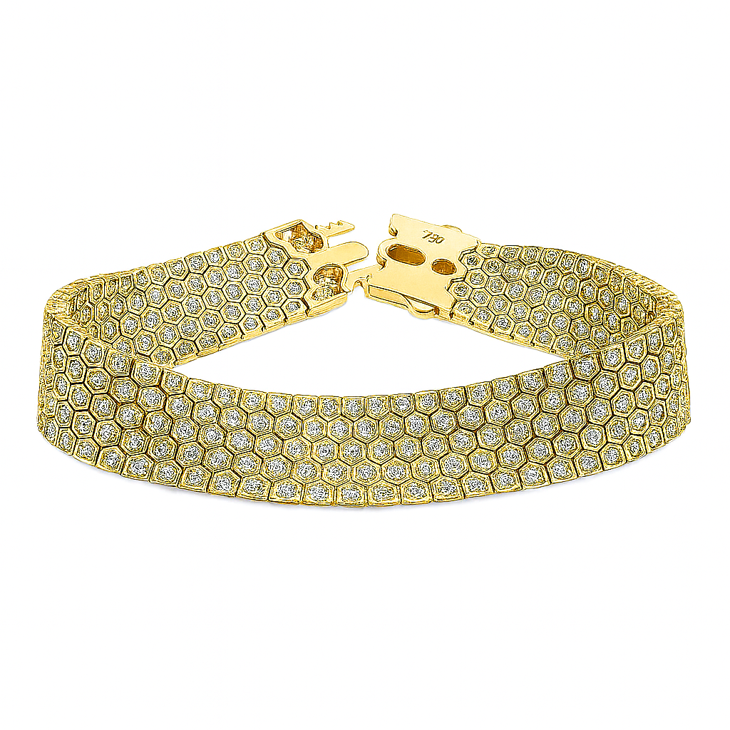 18K Yellow Gold Diamond Bracelet, 4.97ct
