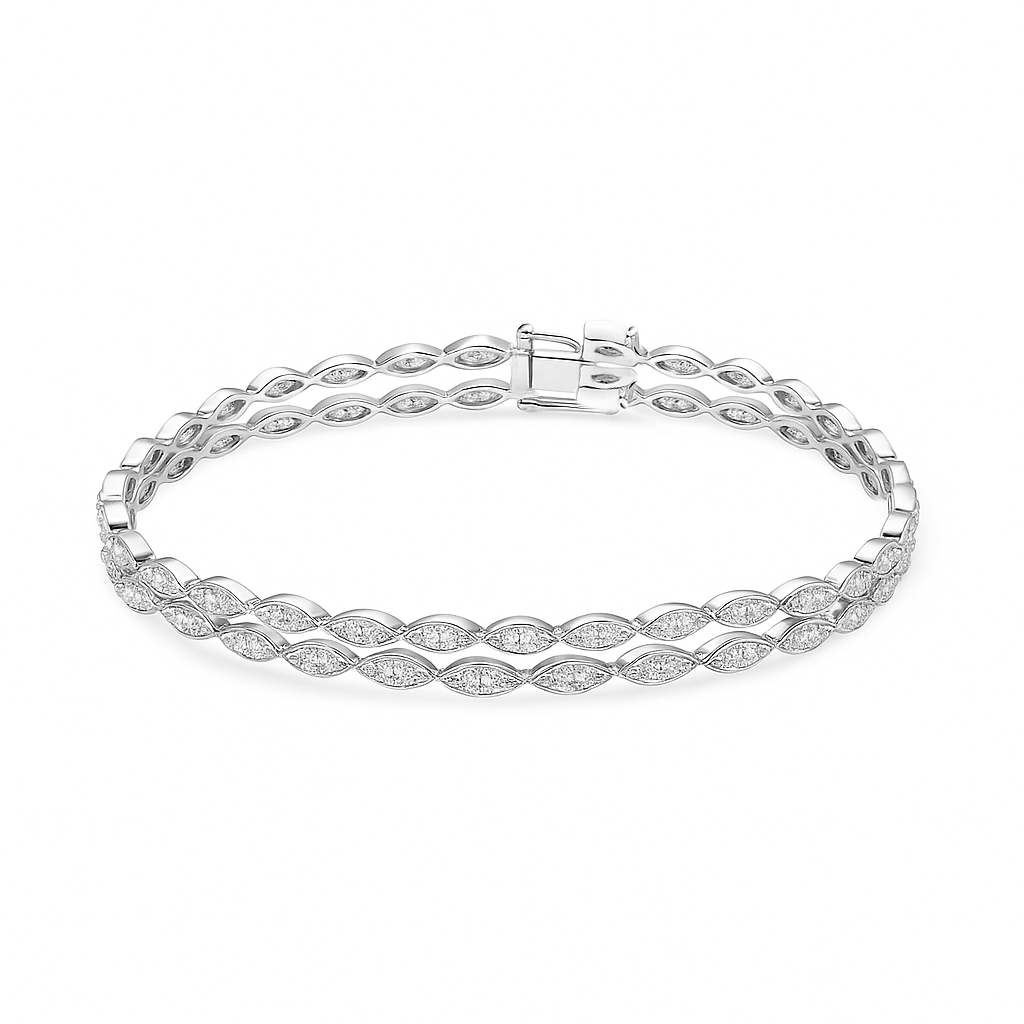 18K White Gold Diamond Bracelet, 2.72ct