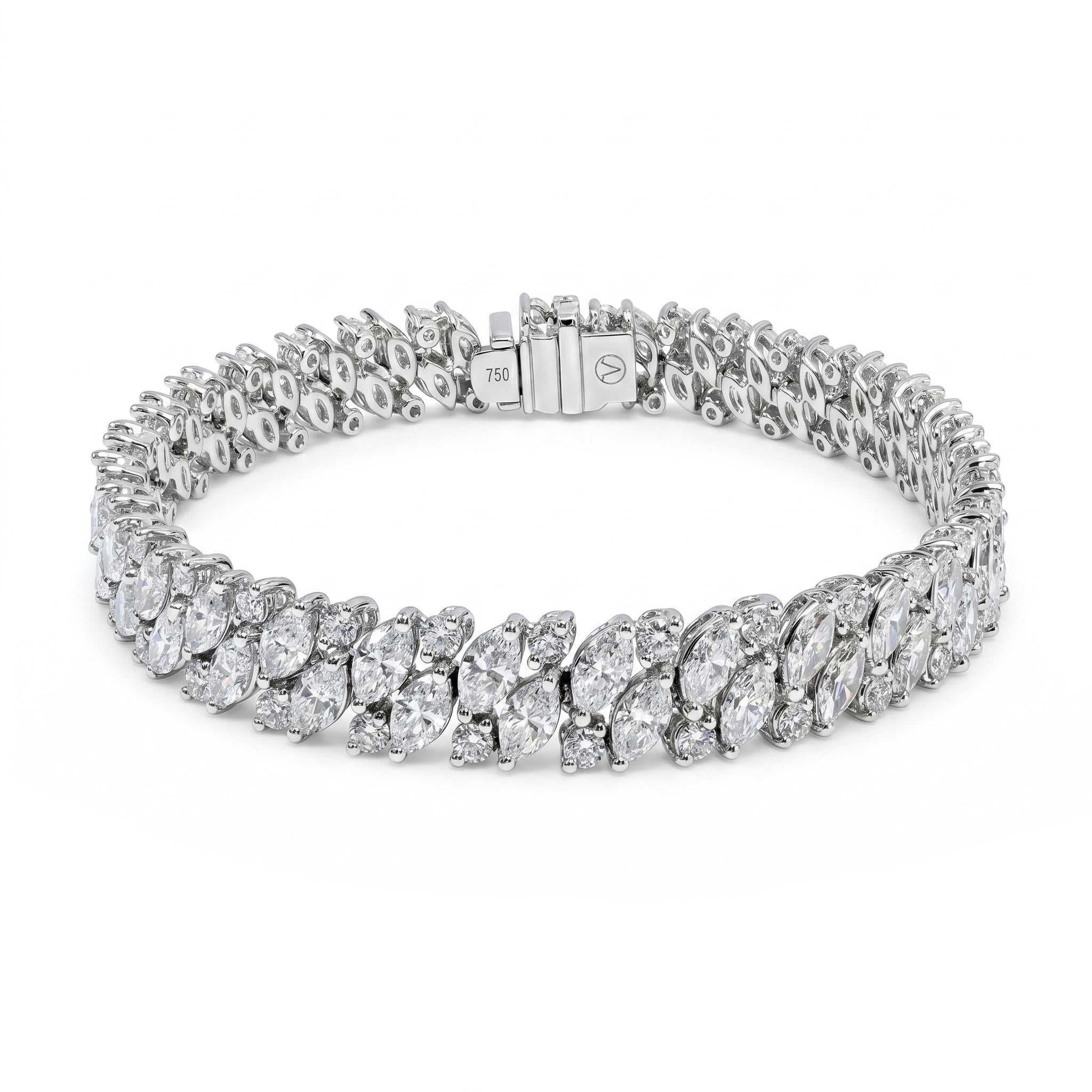 18K White Gold Diamond Bracelet, 9.03ct
