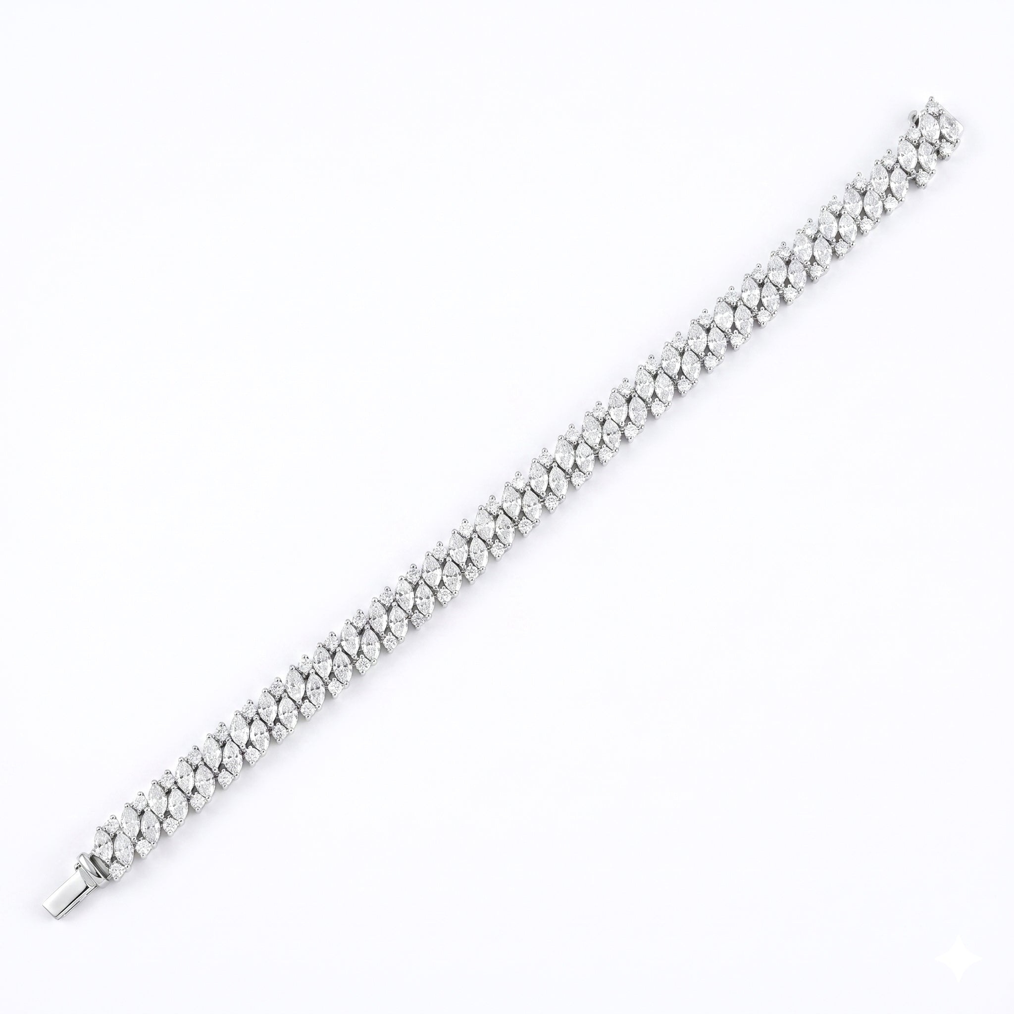 18K White Gold Diamond Bracelet, 9.03ct