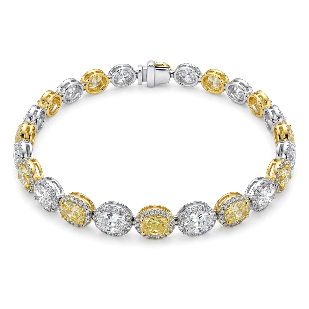B057083 - Bracelet 18KWY/10.8G 12OV-3.18CT 12YD-4.10CT 432RD-1.04CT