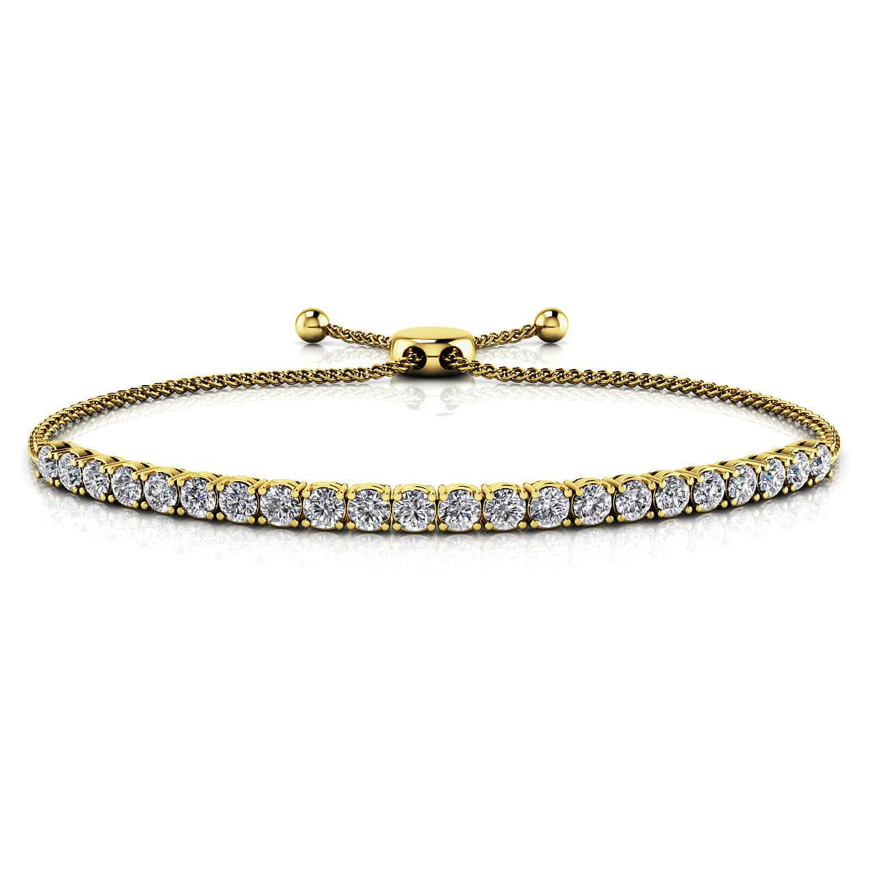 14K Yellow Gold Diamond Bracelet, 3.23ct