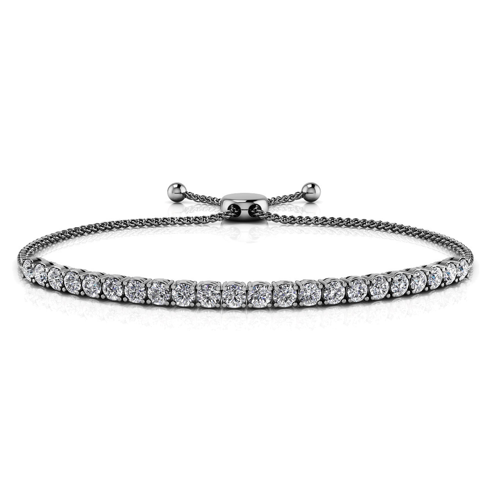 14K White Gold Diamond Bracelet, 3.02ct