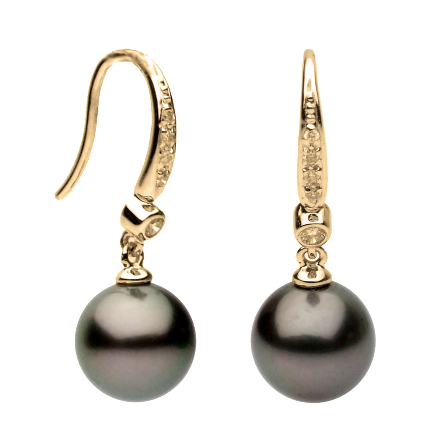 14KY Golden South Sea Pearl Earrings, 9-10mm