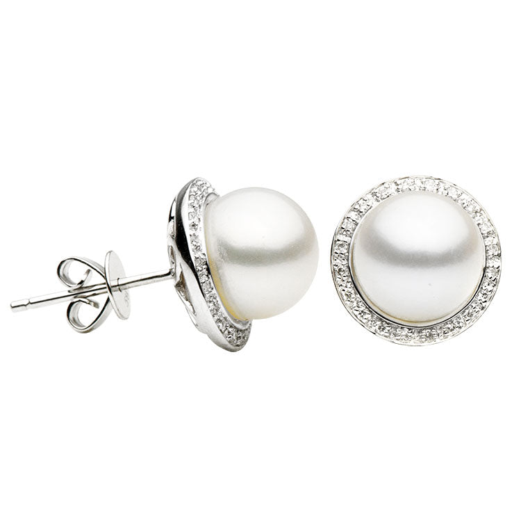 14KW Cultured Akoya Pearl Earrings, 8-9mm