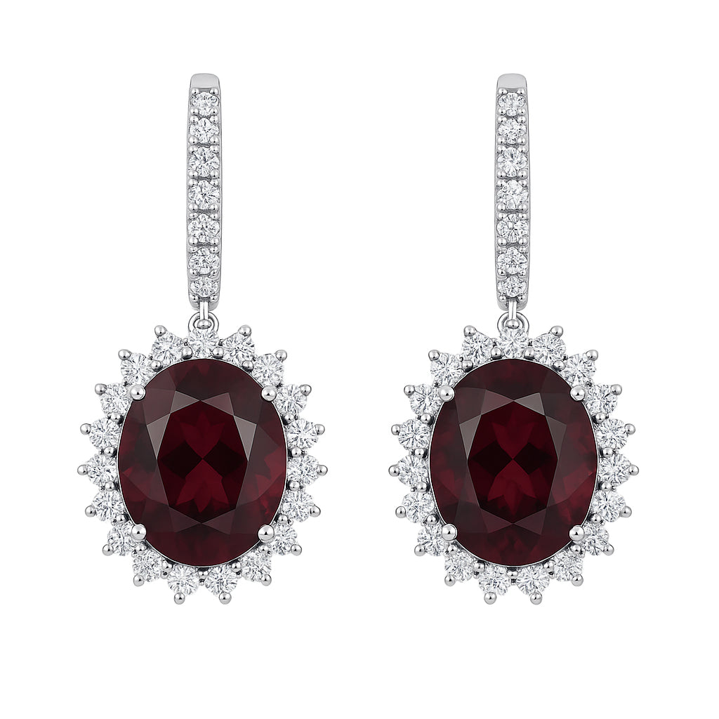 CE055514 - Earrings 14KW/5.1G 2RHOD-12.16CT 58RD-1.17CT