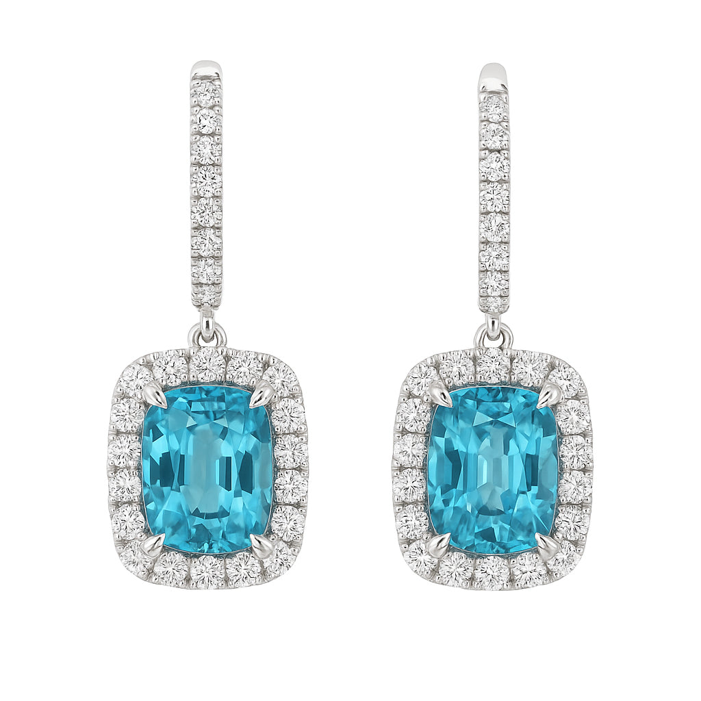 CE055579-BZ - Earrings 18KW/4.4G 2B.ZIR-7.87CT 50RD-0.98CT