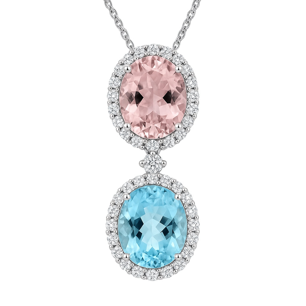 CP055879-AQ - Pendant 18KW/5.2G 1AQUA-8.36CT 1TOURM-5.26CT 49RD-1.02CT