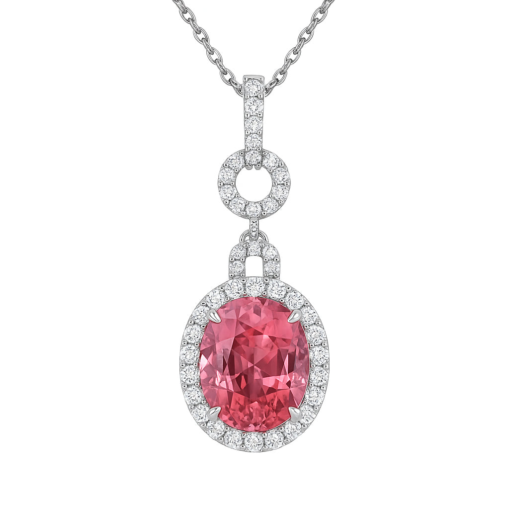 CP056180-PT - Pendant 18KW/4.6G 1TOURM-7.67CT 55RD-0.47CT