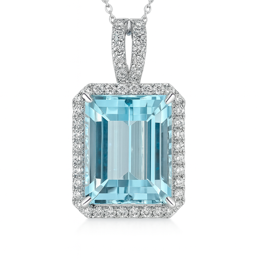 CP056358-AQ - Pendant 18KW/10.6G 1AQUA-39.53CT 48RD-1.56CT