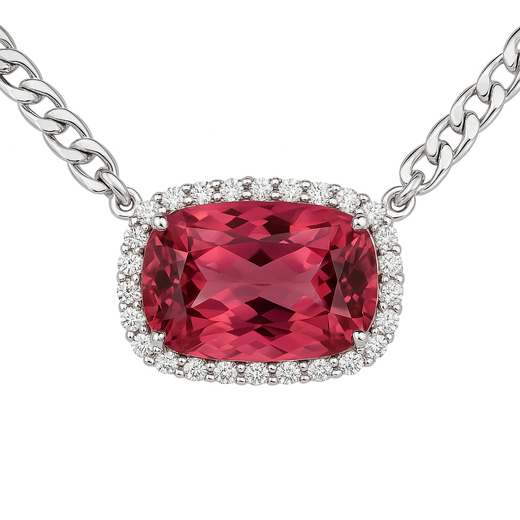 CP056574-PT - Pendant 14KW/1.95G 1-P.TOUR-5.62CT 24RD-0.44CT