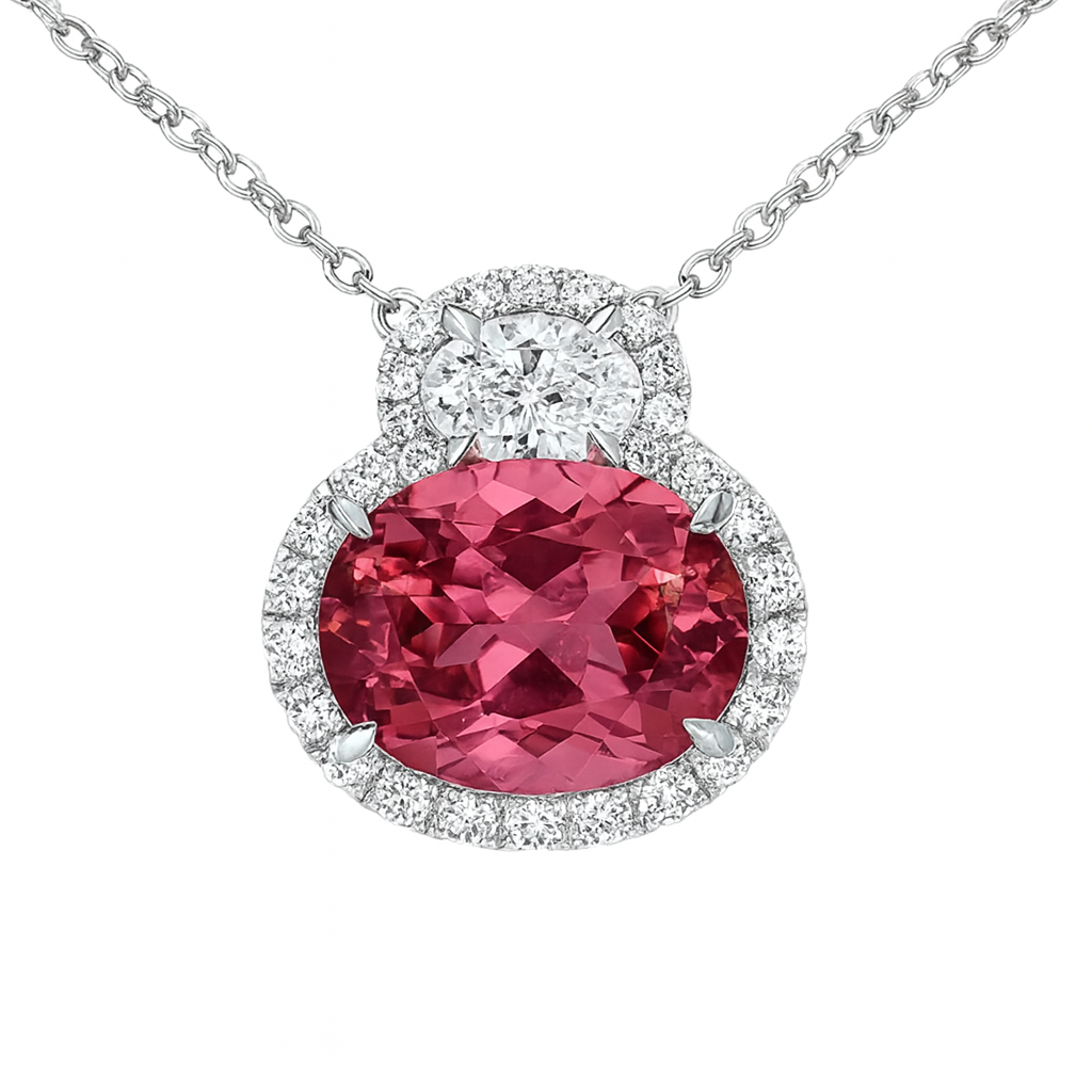 CP056617-PT - Pendant 18KW/1.6G 1P.TOUR-3.80CT 1OV-0.27CT 28RD-0.27CT