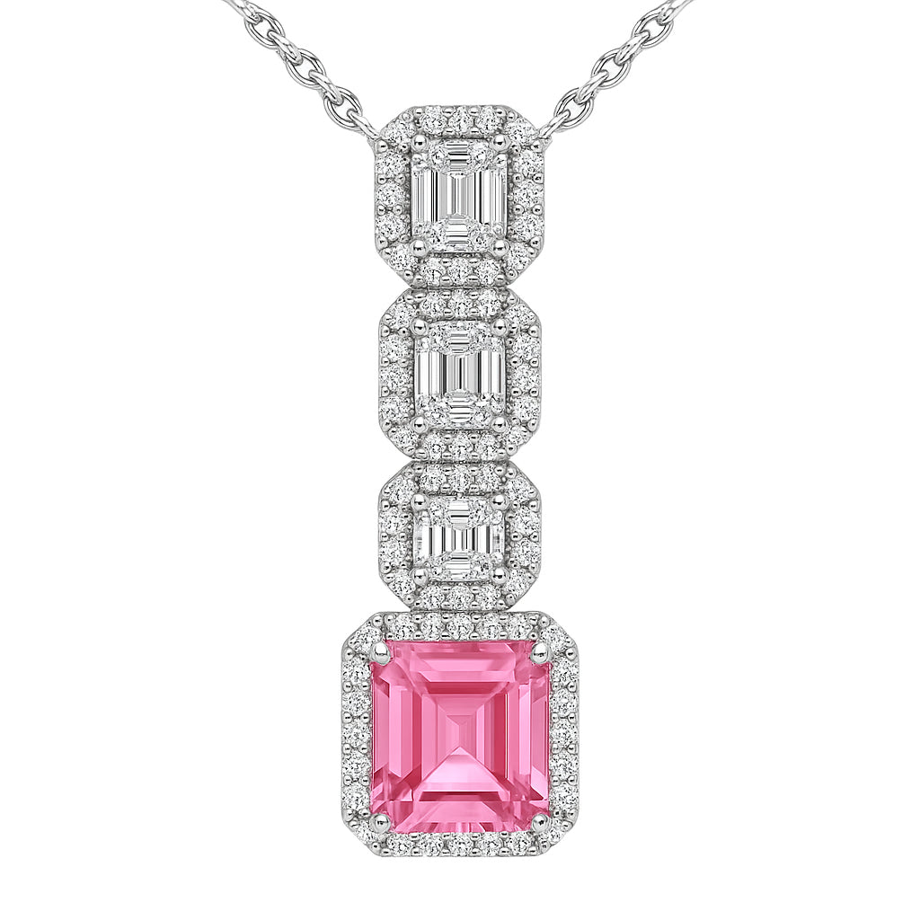 CP056619-PT - Pendant 18KW/3.1G 1P.TOUR-3.51CT 3EC-0.63CT 58RD-0.56CT