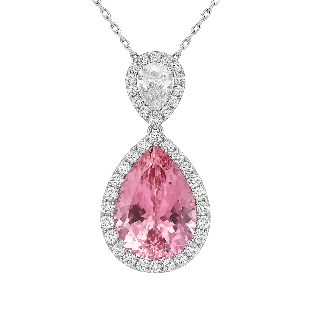 CP056621-PT - Pendant 18KW/3.6G 1P.TOUR-8.54CT 1PR-0.50CT 44RD-0.62CT