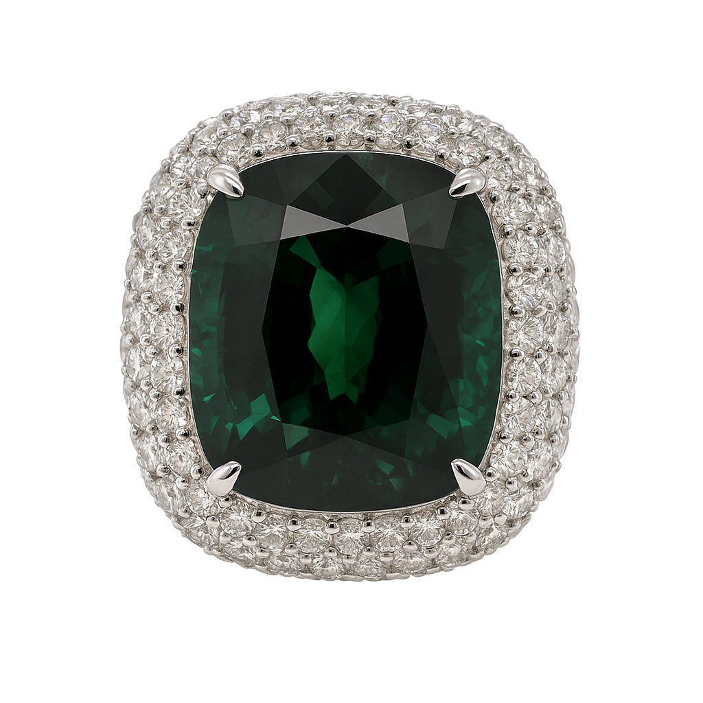 CR055488-T - Ring 18KW/7.7G 1TOUR-12.52CT 58RD-1.32CT