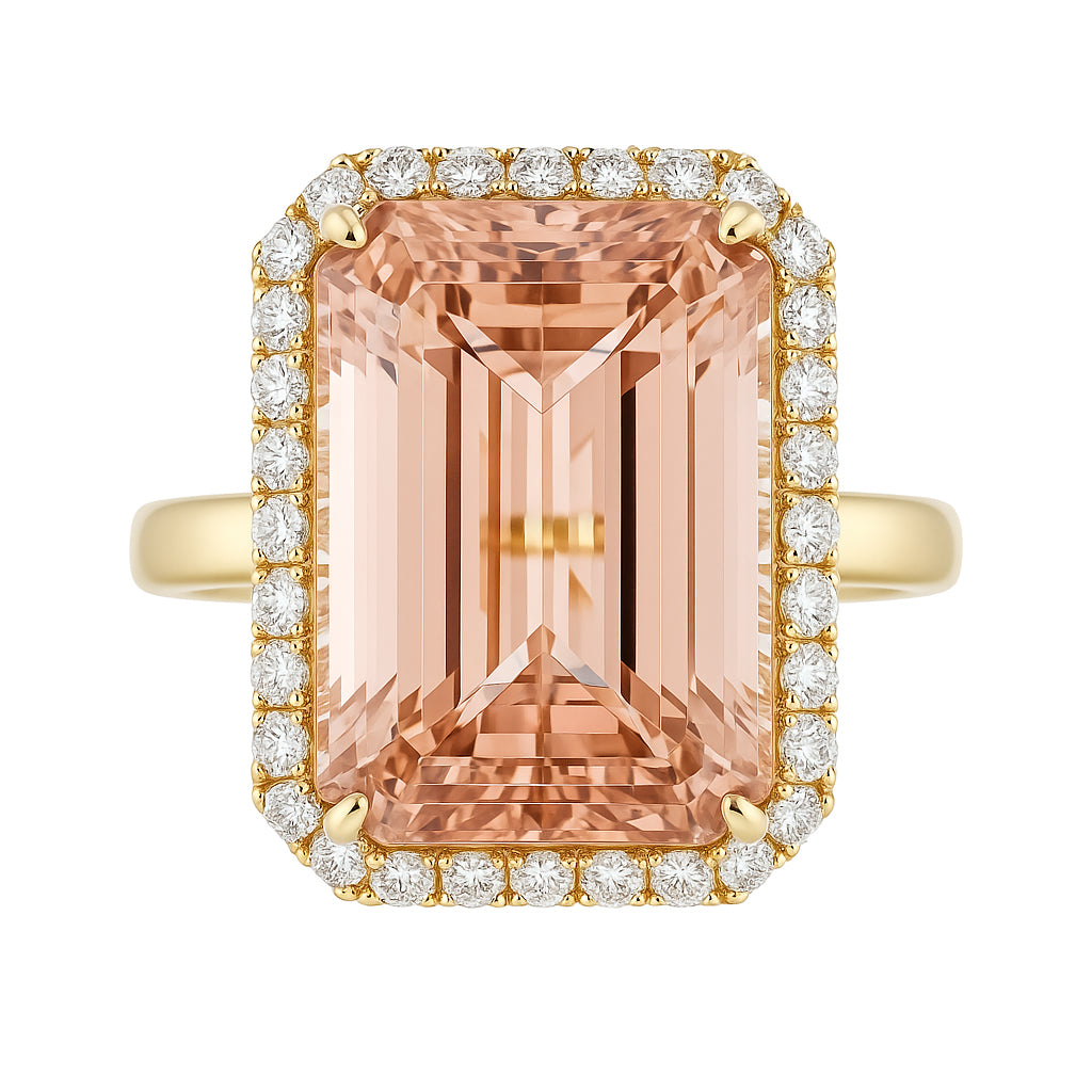 CR055726-M - Ring 18KY/6.9G 1MORG-12.87CT 60RD-0.50CT