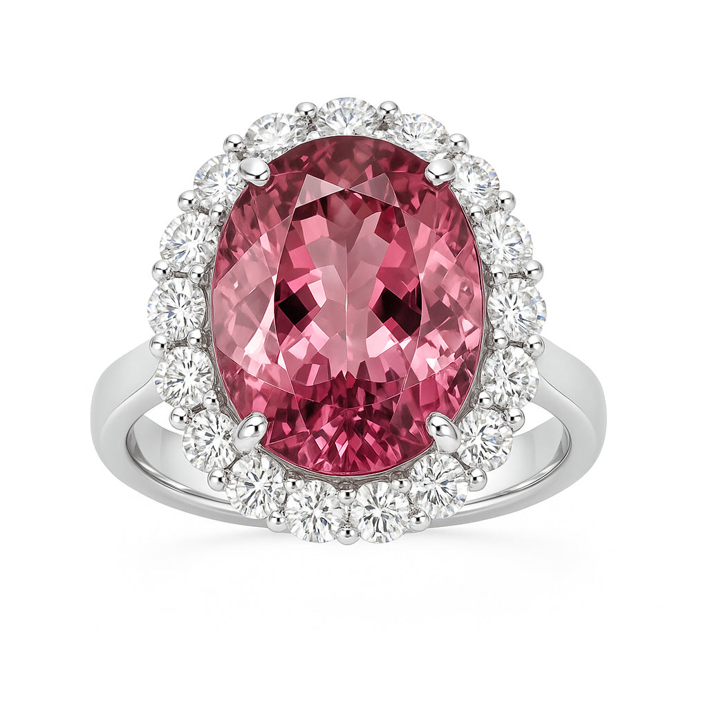 CR056517-PT - Ring 18KW/6.7G 1P.TOUR-8.20CT 16RD-1.44CT