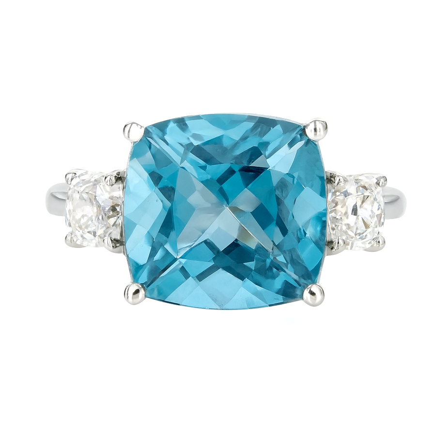 CR056697-A - Ring PLAT 1AQUA-3.64CT 2OV-0.90CT