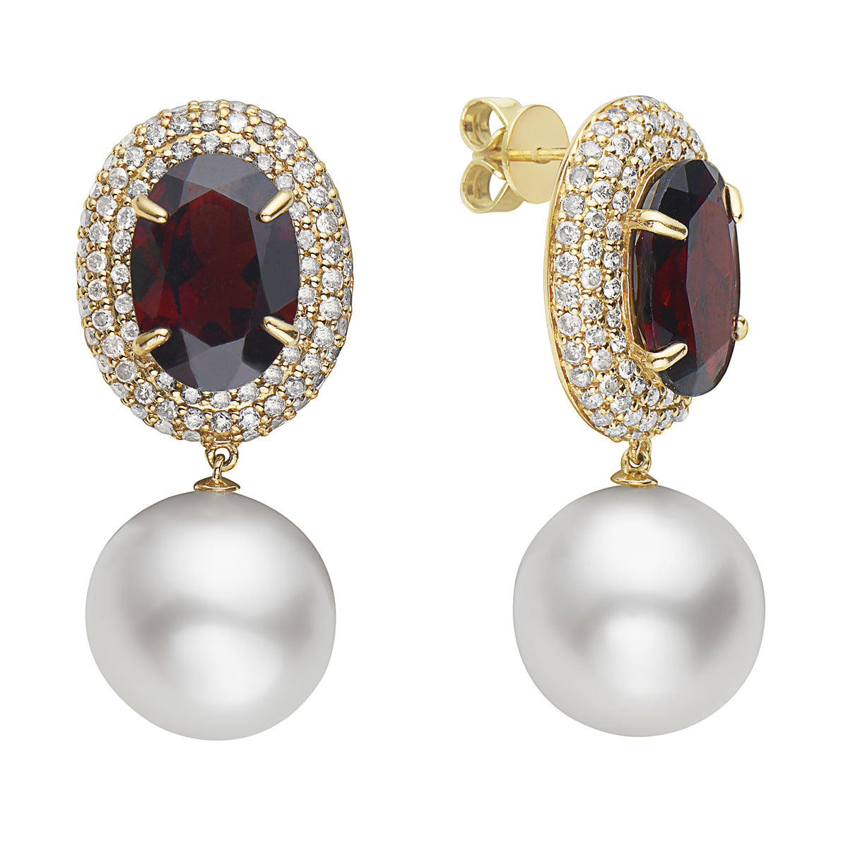 18K Yellow Gold Garnet Pendant, 18ct