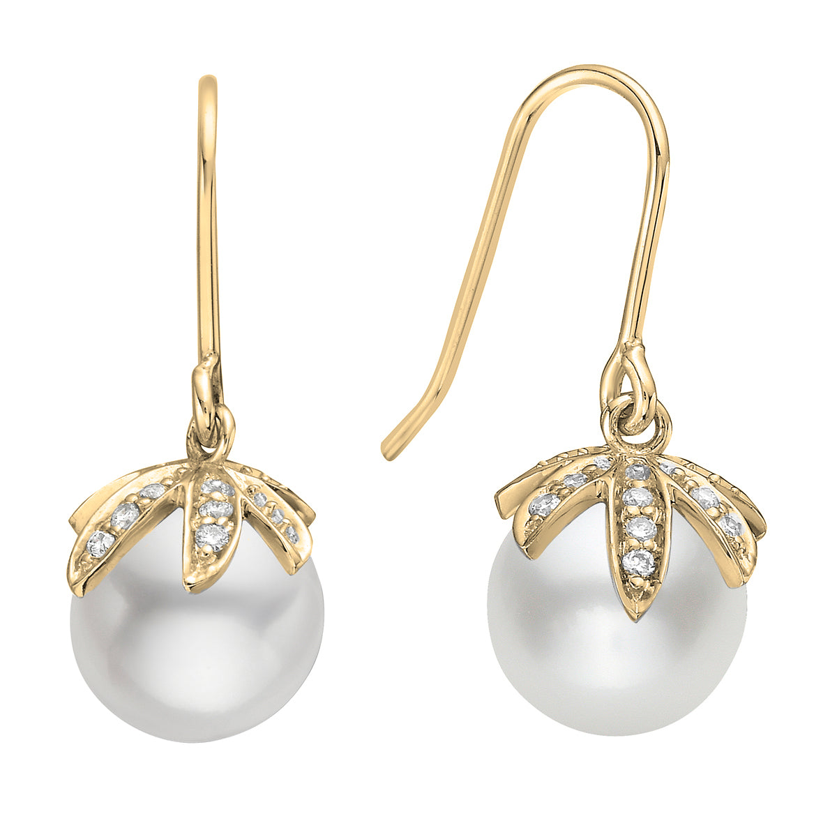 14KY Freshwater Pearl Earrings, 8-9mm