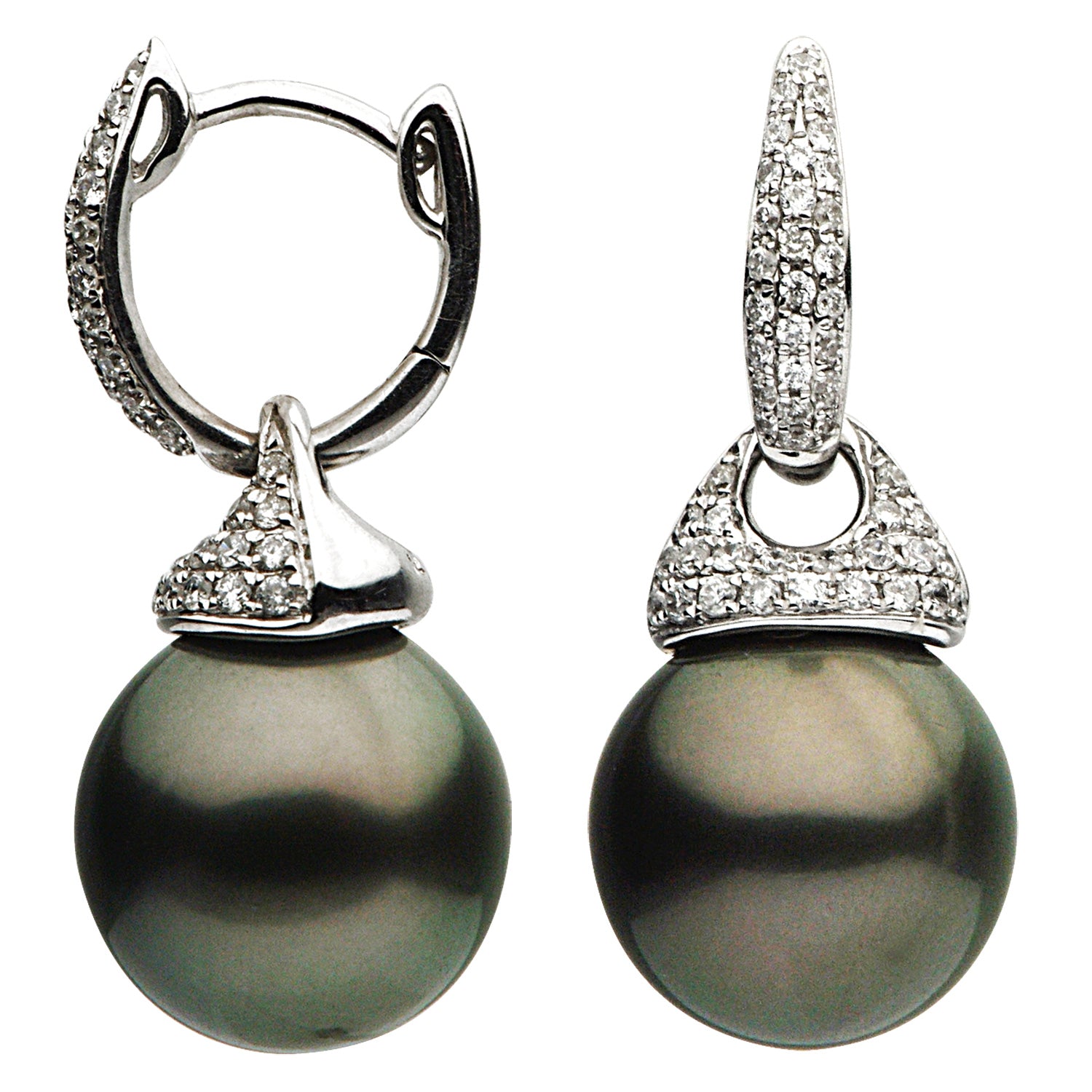 14KW Tahitian Pearl Earrings, 10-11mm