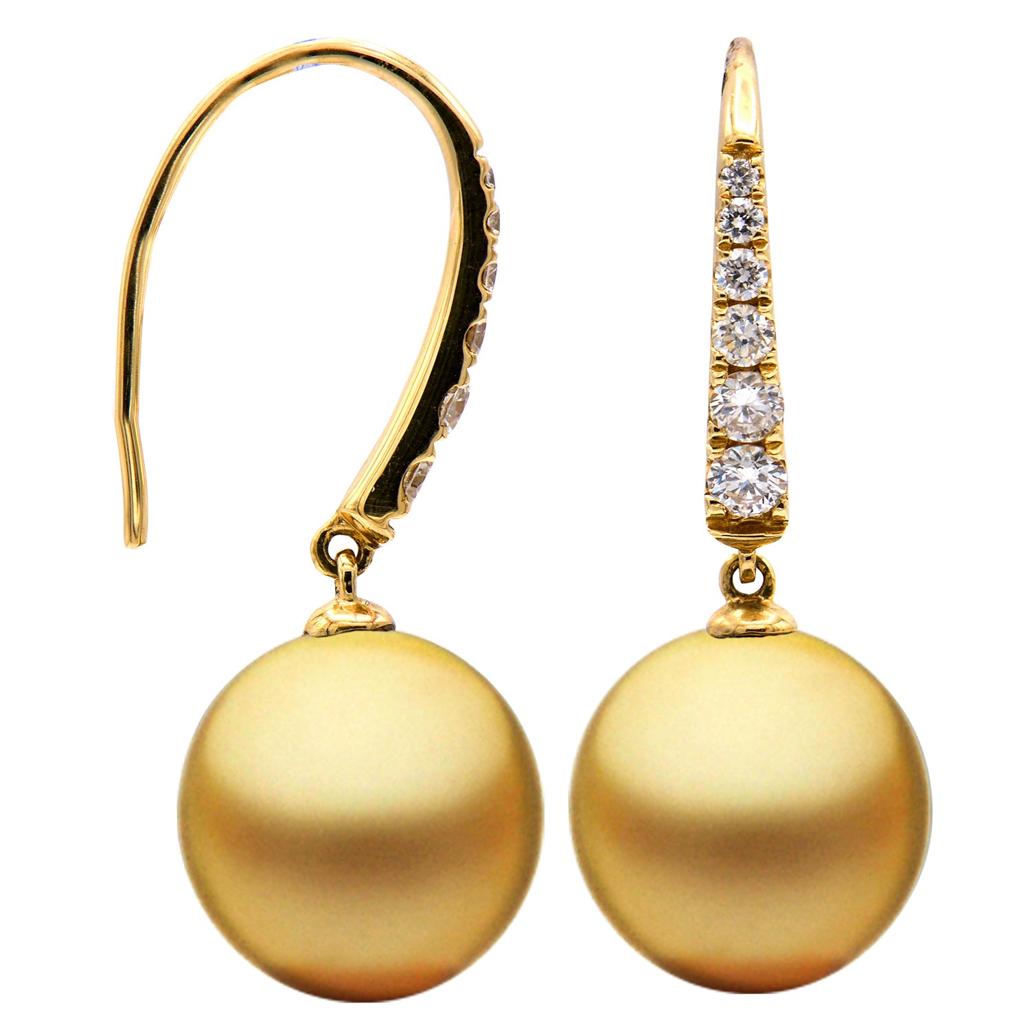 14KY Freshwater Pearl Earrings, 10-11mm