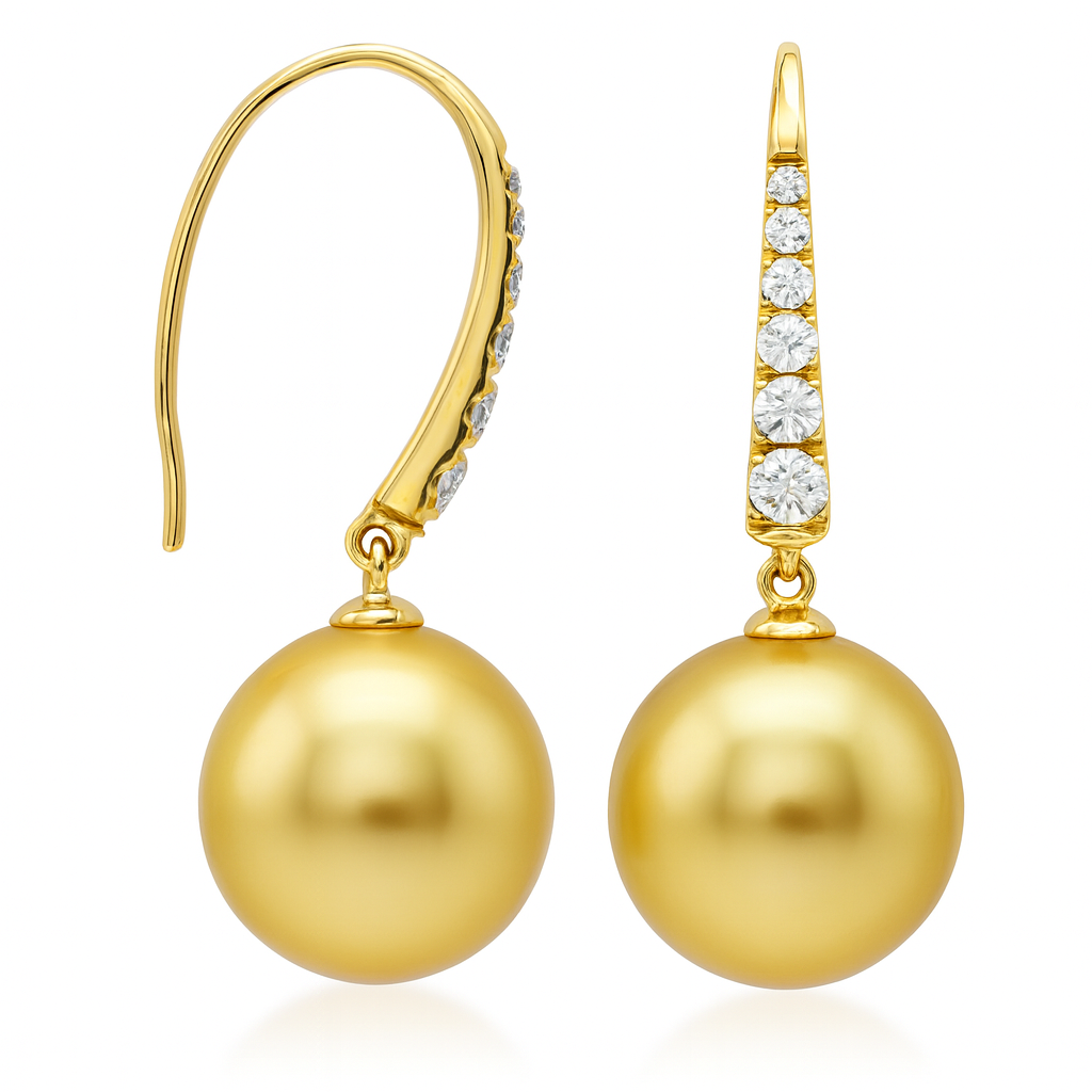 14KY Freshwater Pearl Earrings, 10-11mm