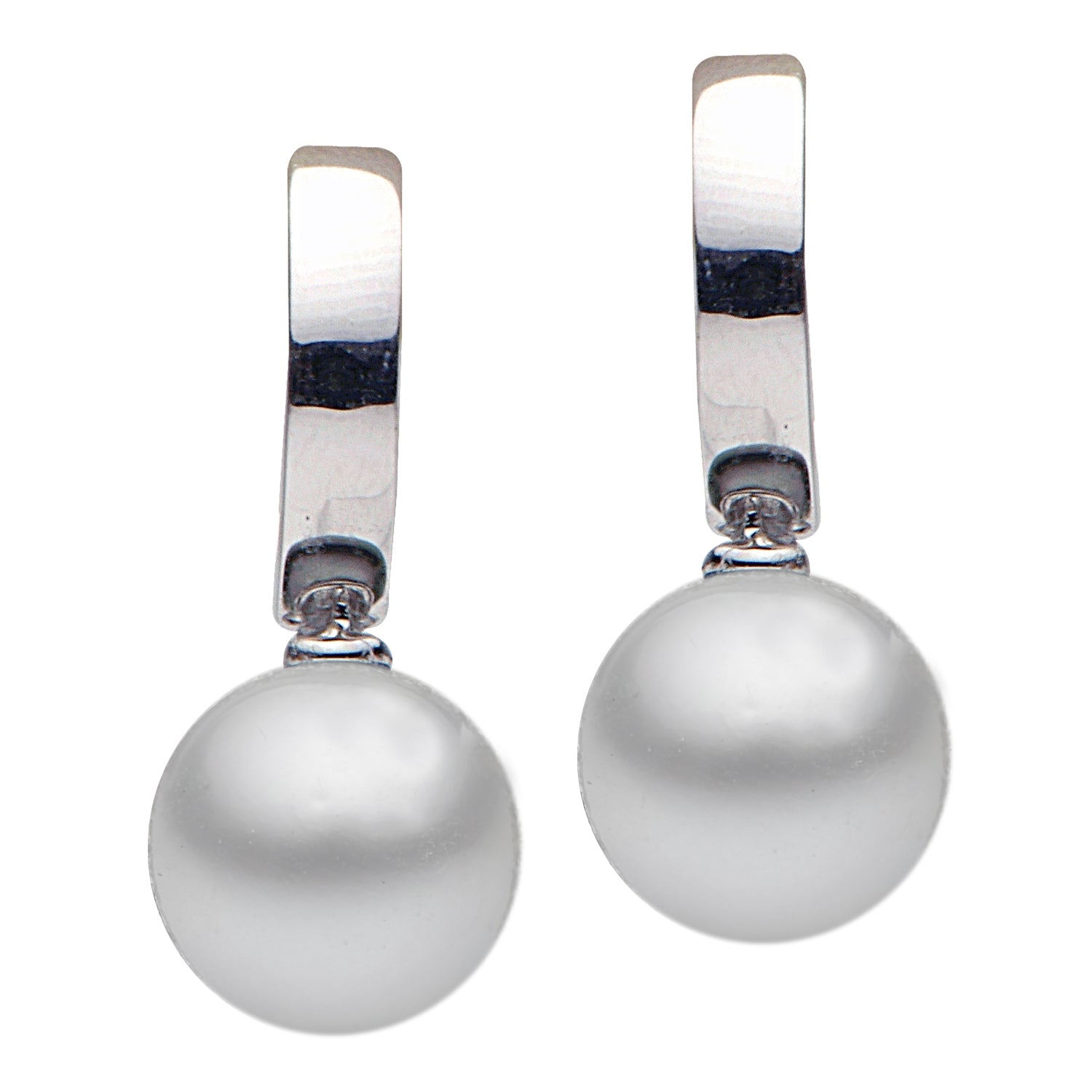 18KW Freshwater Pearl Earrings, 10-11mm
