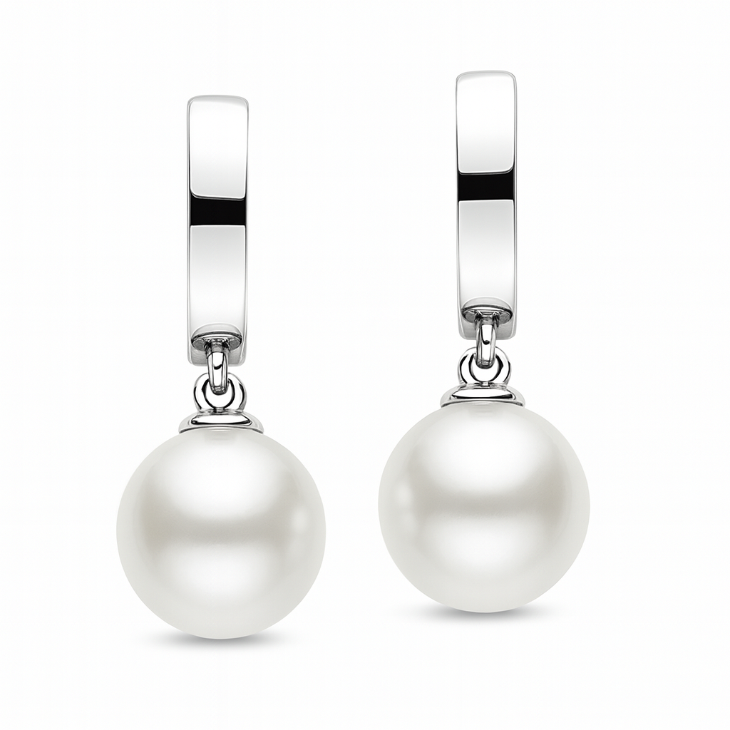 18KW Freshwater Pearl Earrings, 10-11mm