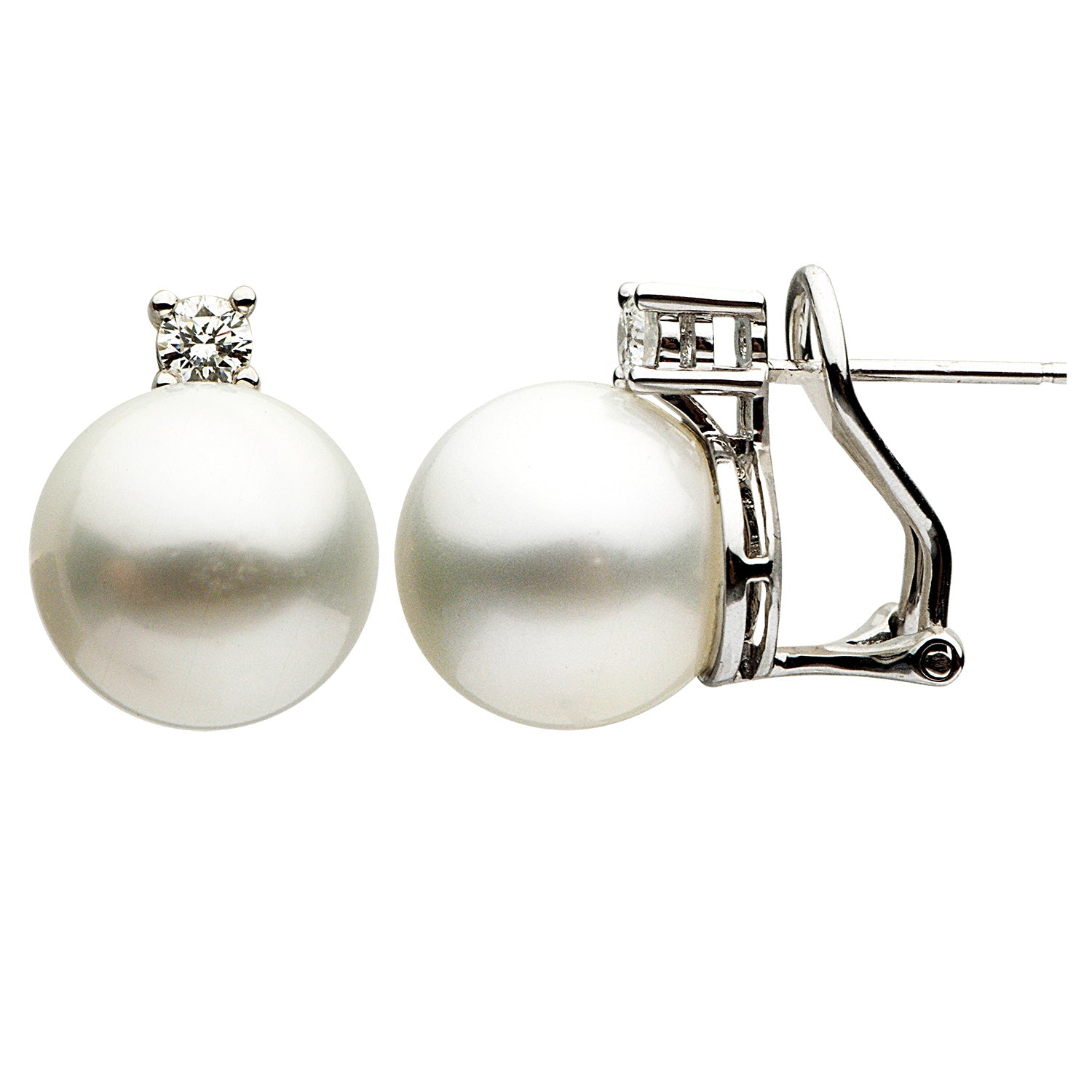 14KW Freshwater Pearl Earrings, 11-12mm