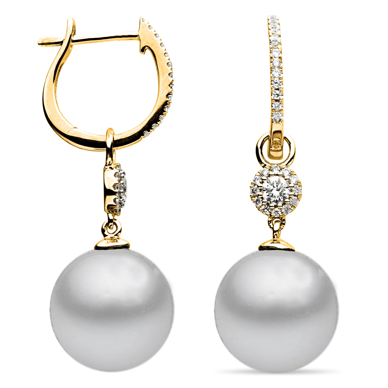 E012345Y-F - 14KY/1.7G W.FW Earring  52RD-0.34CT 11-12mm
