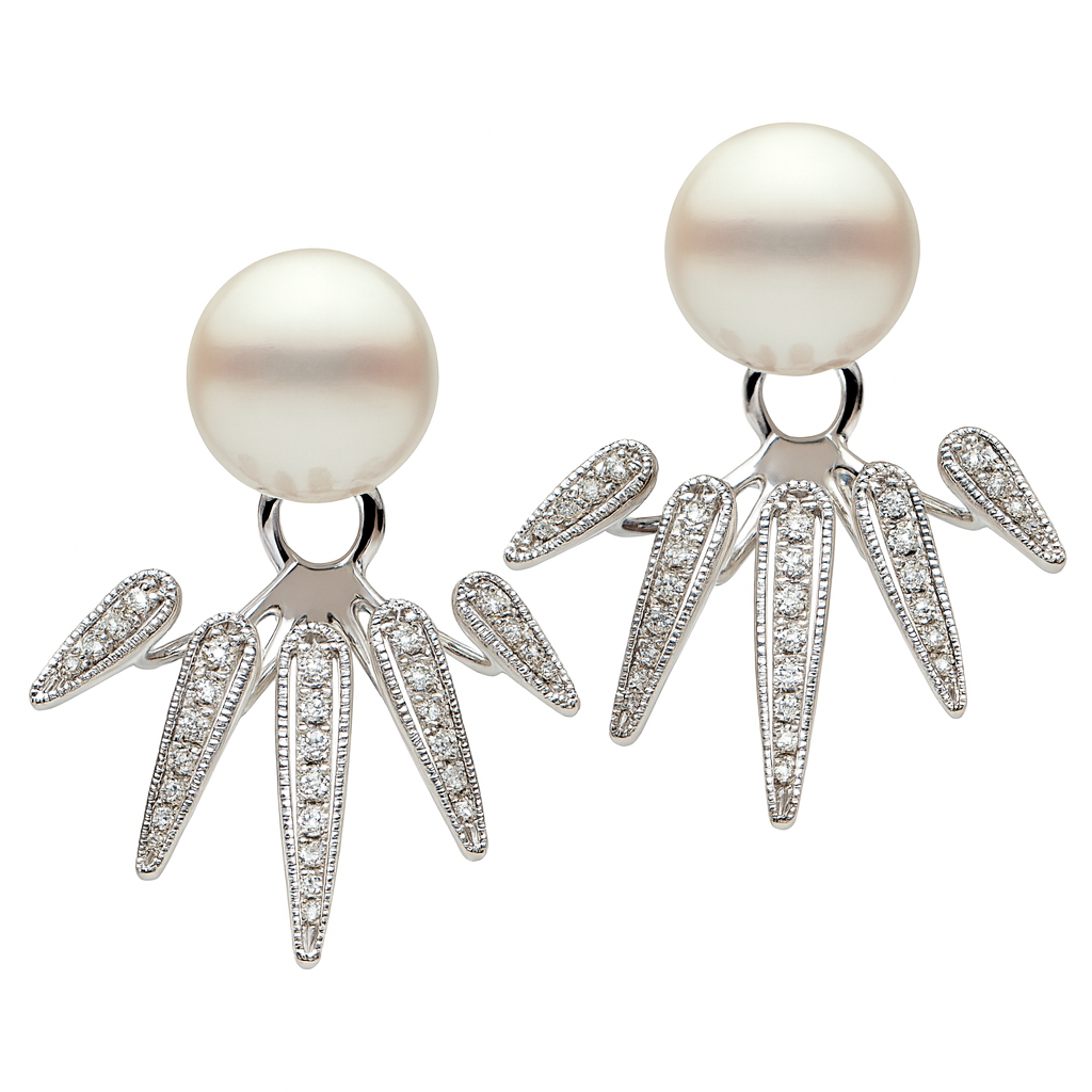 14KW Cultured Akoya Pearl Earrings, 8-9mm