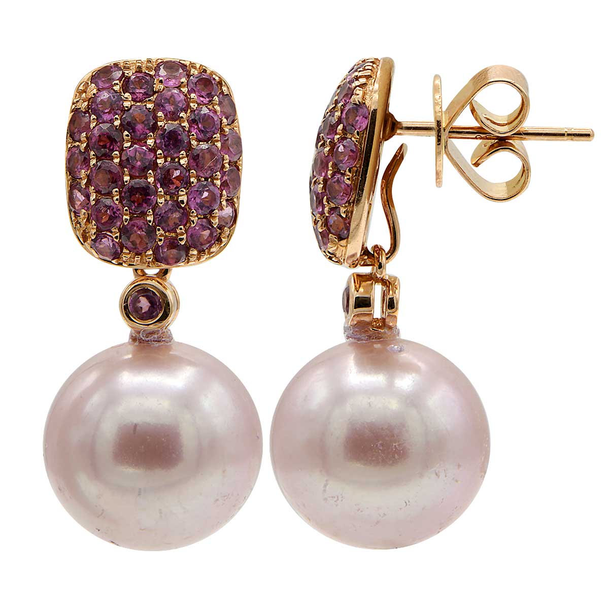 18KWR Freshwater Pearl Earrings, 11-12mm