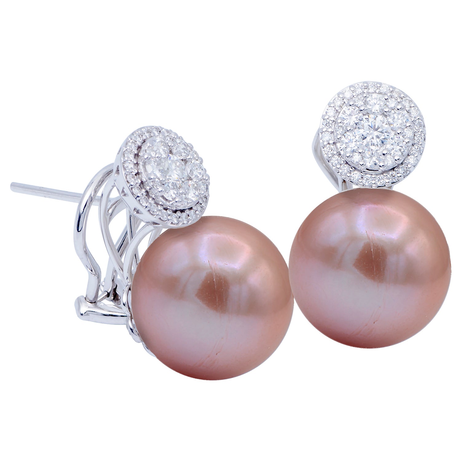 E012440-F - 18KW_5.7G PFW Earring 72D0.84ct  14-15mm