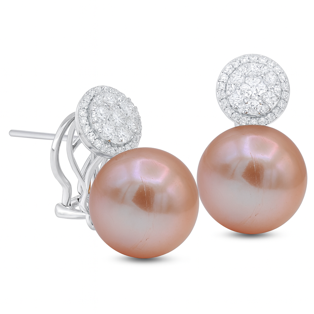 E012440-F - 18KW_5.7G PFW Earring 72D0.84ct  14-15mm
