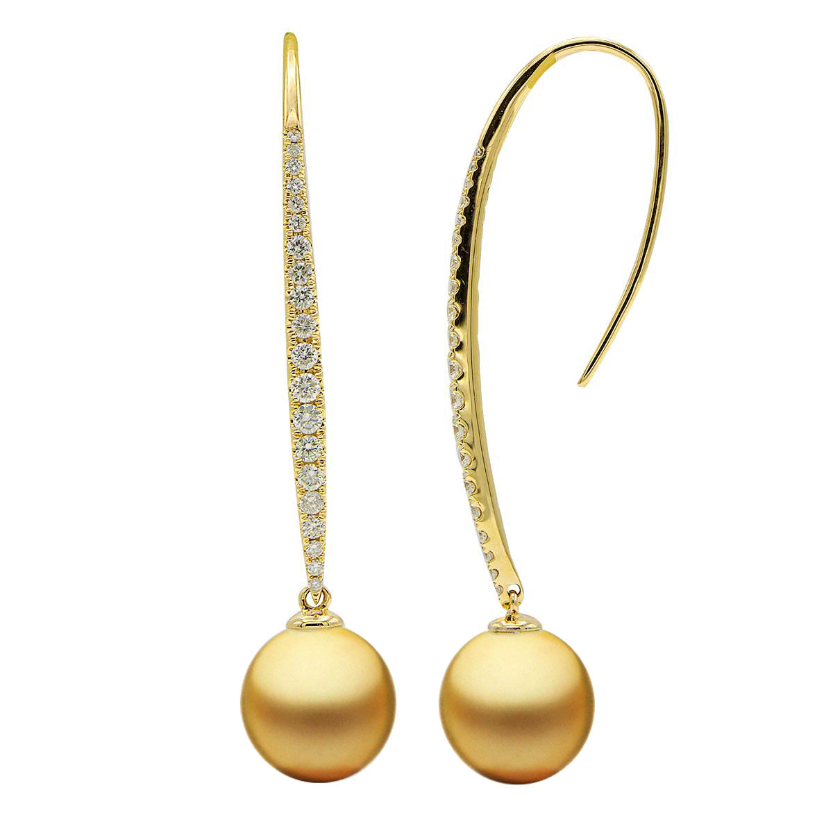 E012482Y-G - Earrings 18KY/3.1G 10RD-0.27CT 30RD-0.29CT Golden  10-11mm