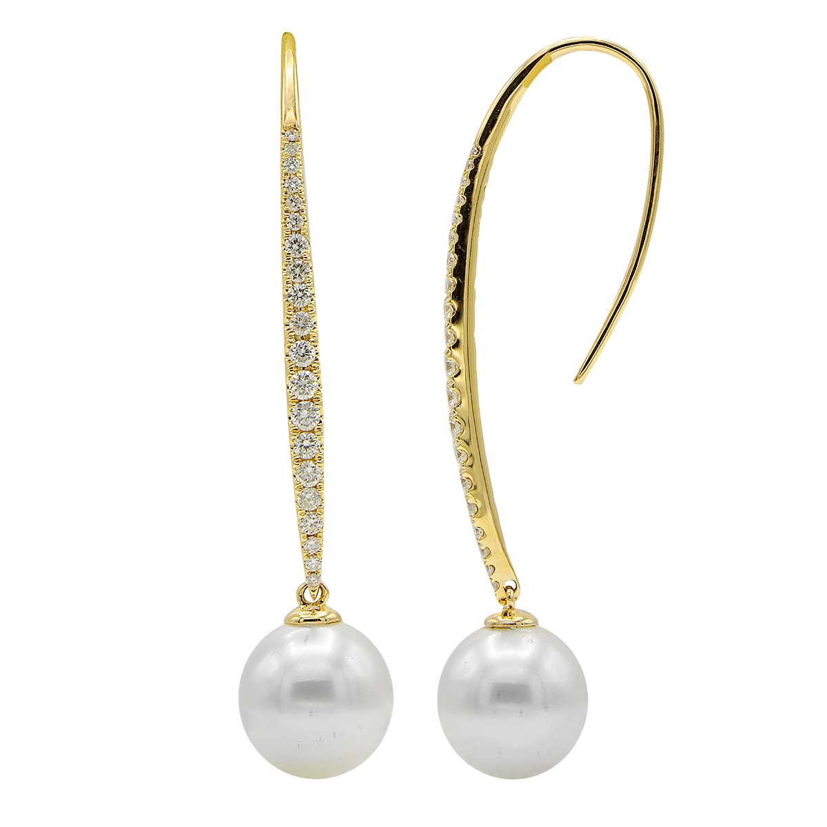 E012482Y-F - Earrings 18KY/3.1G 10RD-0.27CT 30RD-0.29CT W.FW 10-11mm