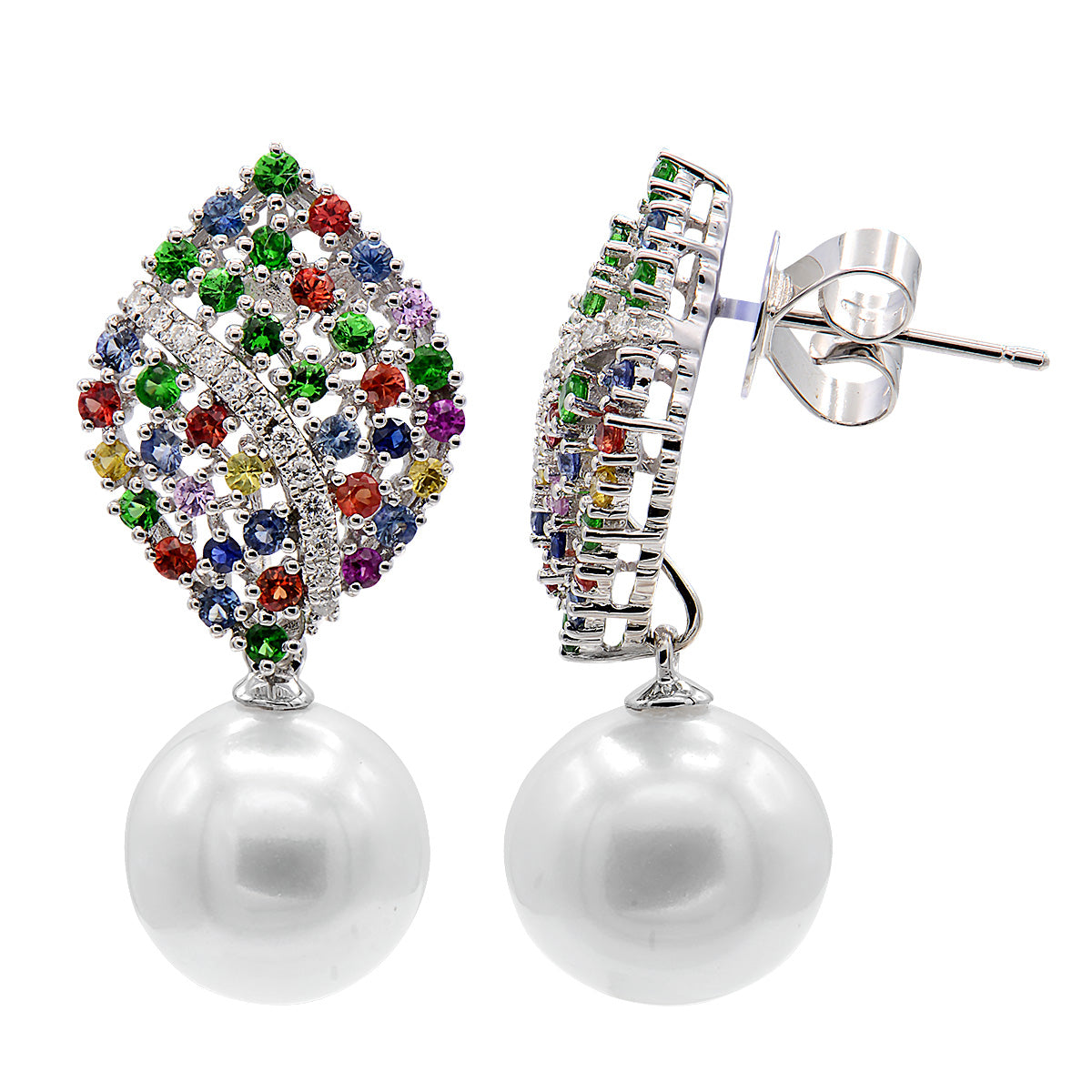 18KW Freshwater Pearl Earrings, 10-11mm